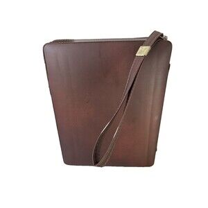 Travel Backgammon Set in Zip Around Brown Faux Leather Case 9" x 7" NEW
